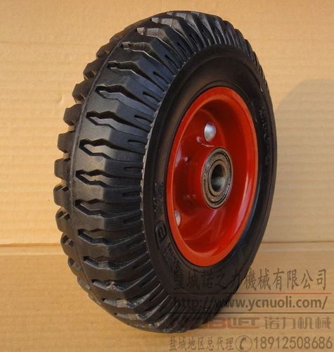 得胜实心橡胶轮胎工业万向脚轮单轮片组免充气防穿刺轱辘8寸重型